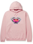VETEMENTS - Oversized Printed Cotton-Blend Jersey Hoodie - Pink