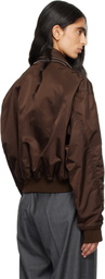 Givenchy Brown Zipped Shawl Collar Bomber Jacket