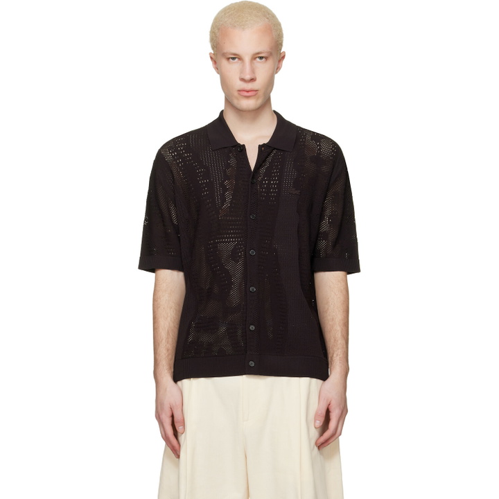 Photo: Lacoste Brown Lacy Knit Crocodile Shirt