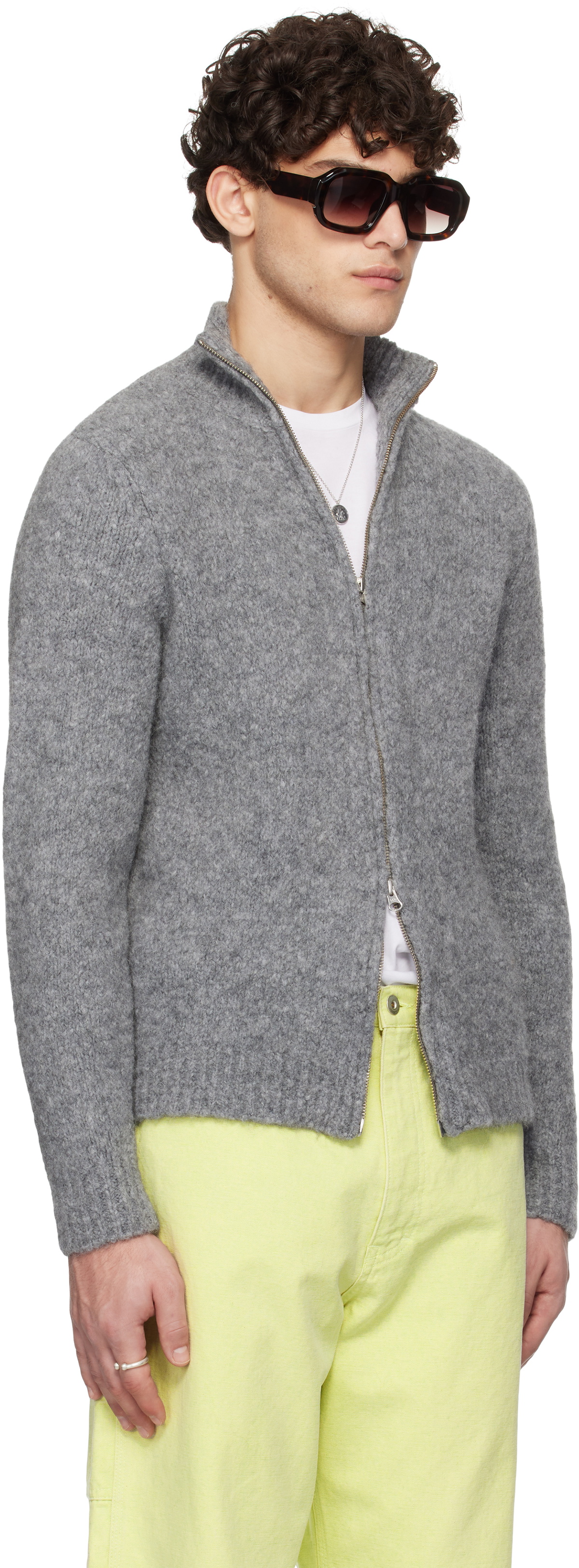 Paloma Wool グレーのニットカーディガン Paloma Wool: Gray Dove Cardigan | SSENSE