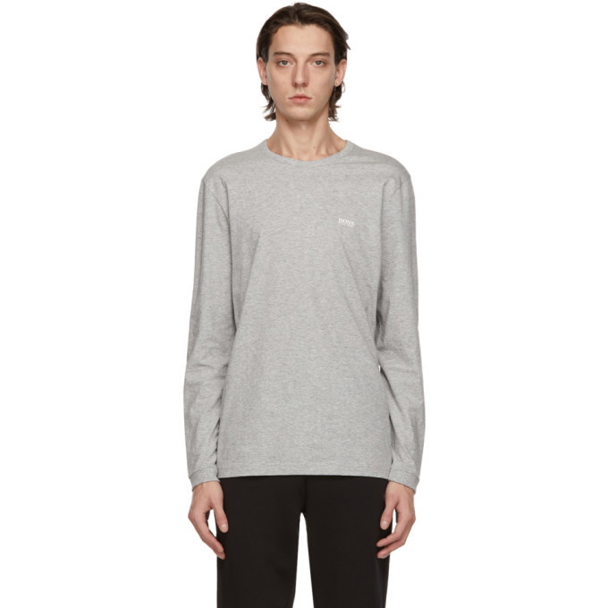 Photo: Boss Grey Logo Long Sleeve T-Shirt