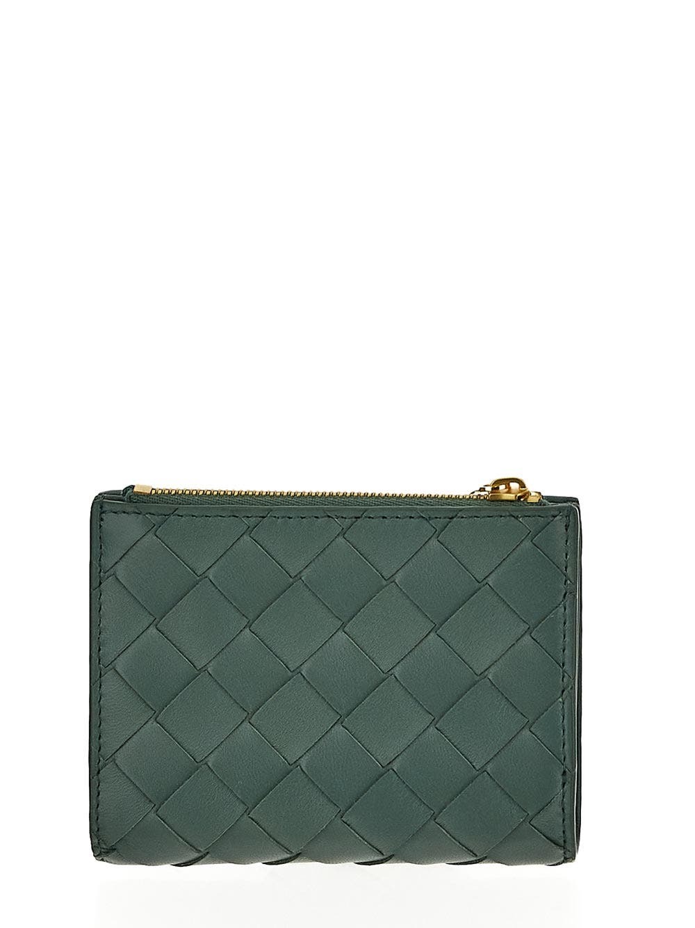 Bottega Veneta Small Intrecciato Bi Fold Zip Wallet