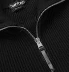 TOM FORD - Slim-Fit Ribbed Wool Zip-Up Sweater - Black