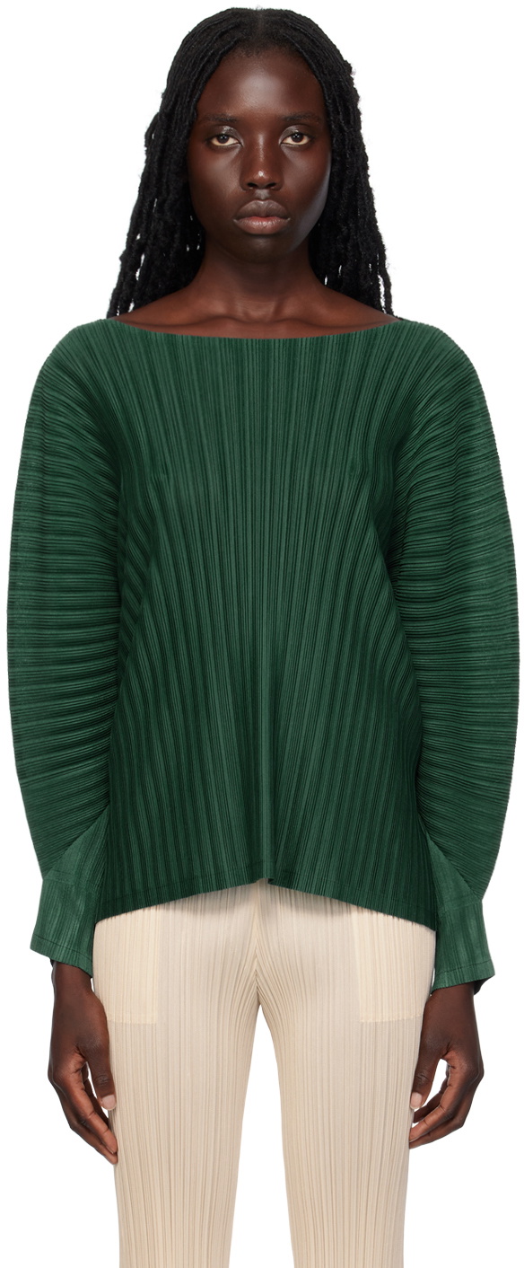Pleats Please Issey Miyake Green Monthly Colors January Top Pleats Please  Issey Miyake