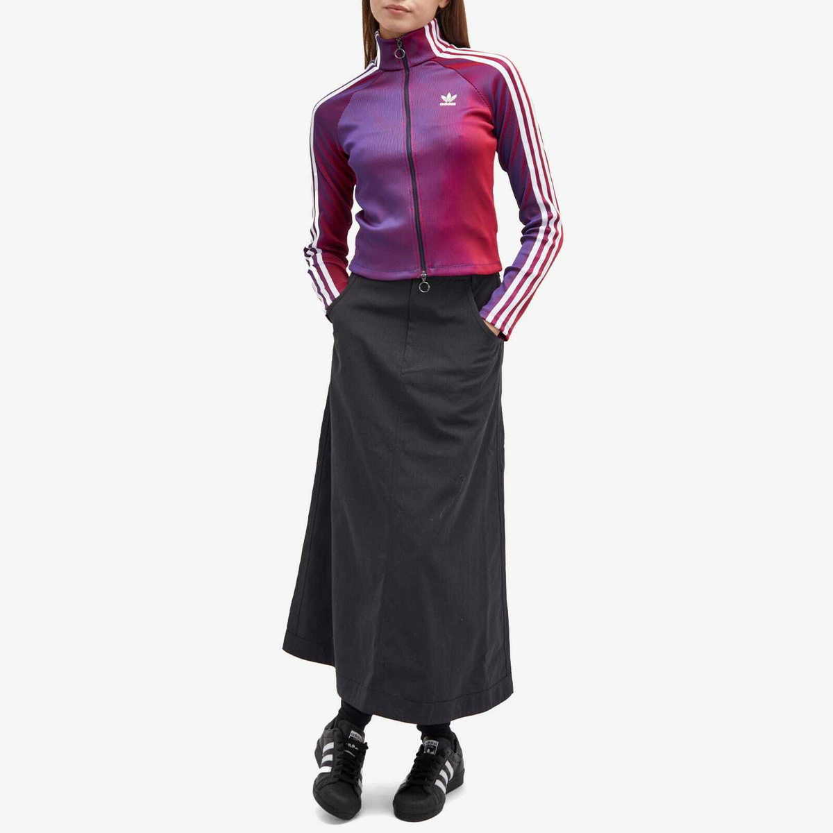 Adidas Women's Rasant Ribbed Longsleeve Full Zip Top in