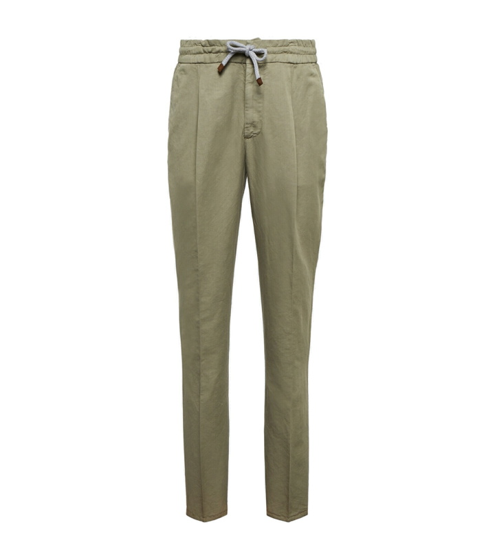 Photo: Brunello Cucinelli - Slim linen and cotton gabardine pants