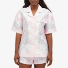 Versace Women's Baroque Printed Shirt in Pastel Pink/White/Silver