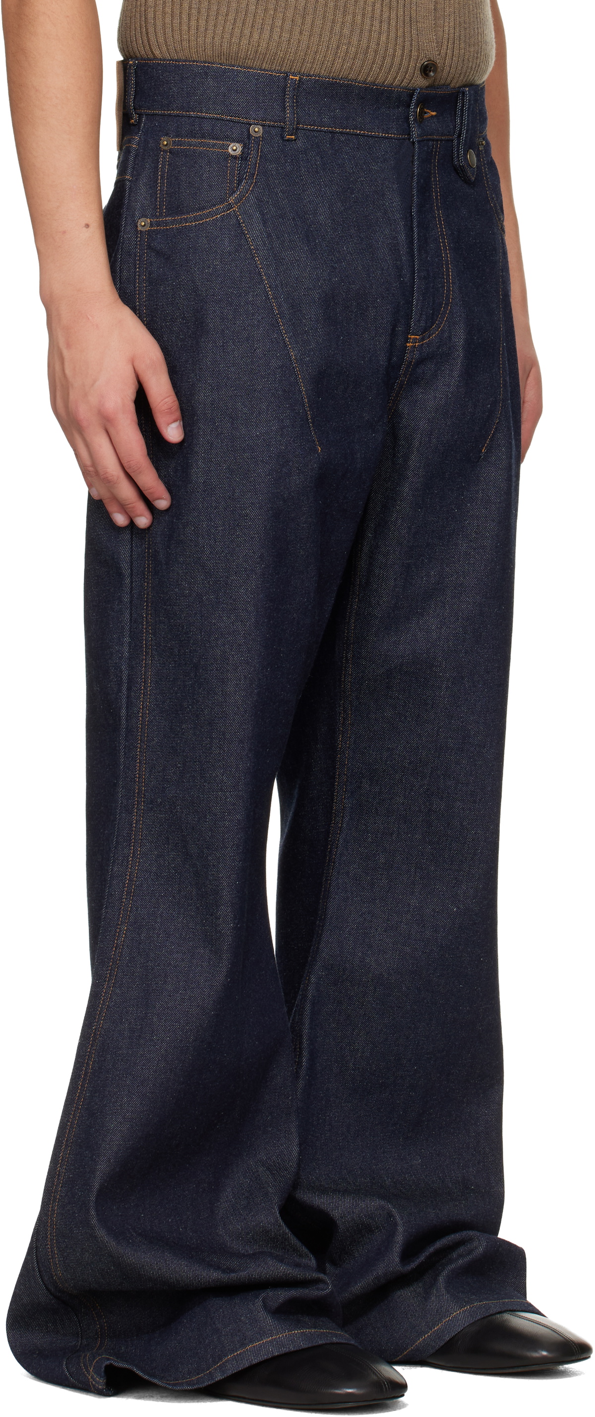 EGONlab Navy Overscaled Jeans