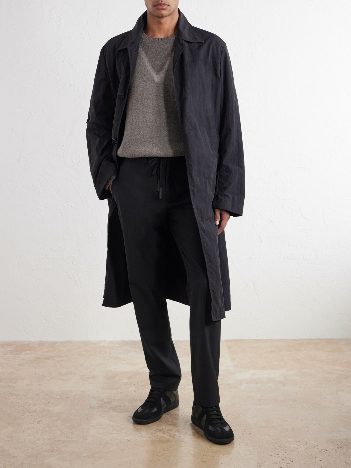 Maison Margiela - Straight-Leg Drawstring Virgin Wool Trousers - Black