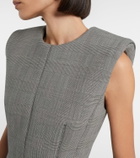 Mugler Prince of Wales check wool-blend minidress