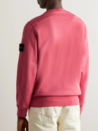 Stone Island - Logo-Appliquéd Garment-Dyed Cotton-Jersey Sweatshirt - Pink