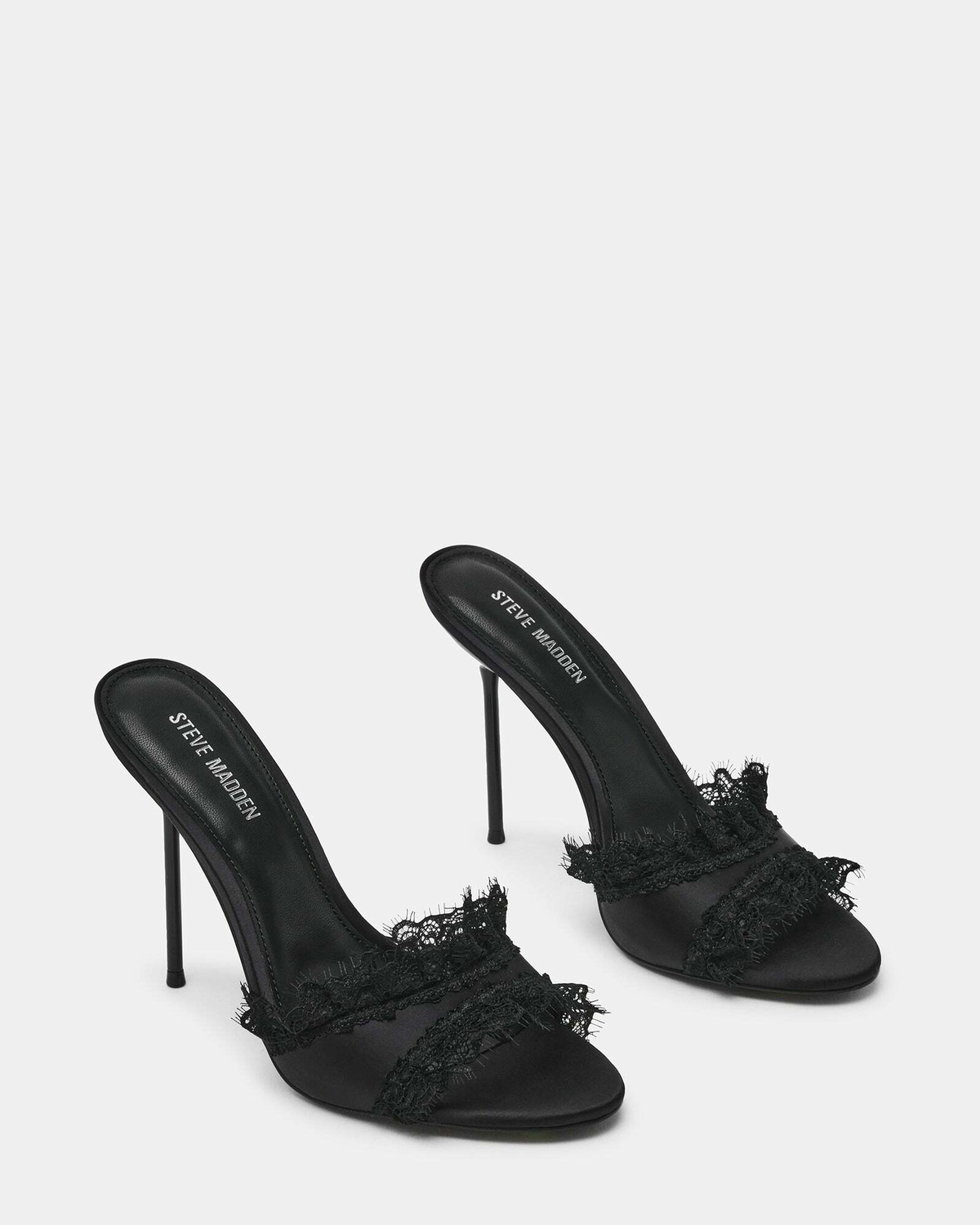Steve Madden Davina-L Heels in Black Satin
