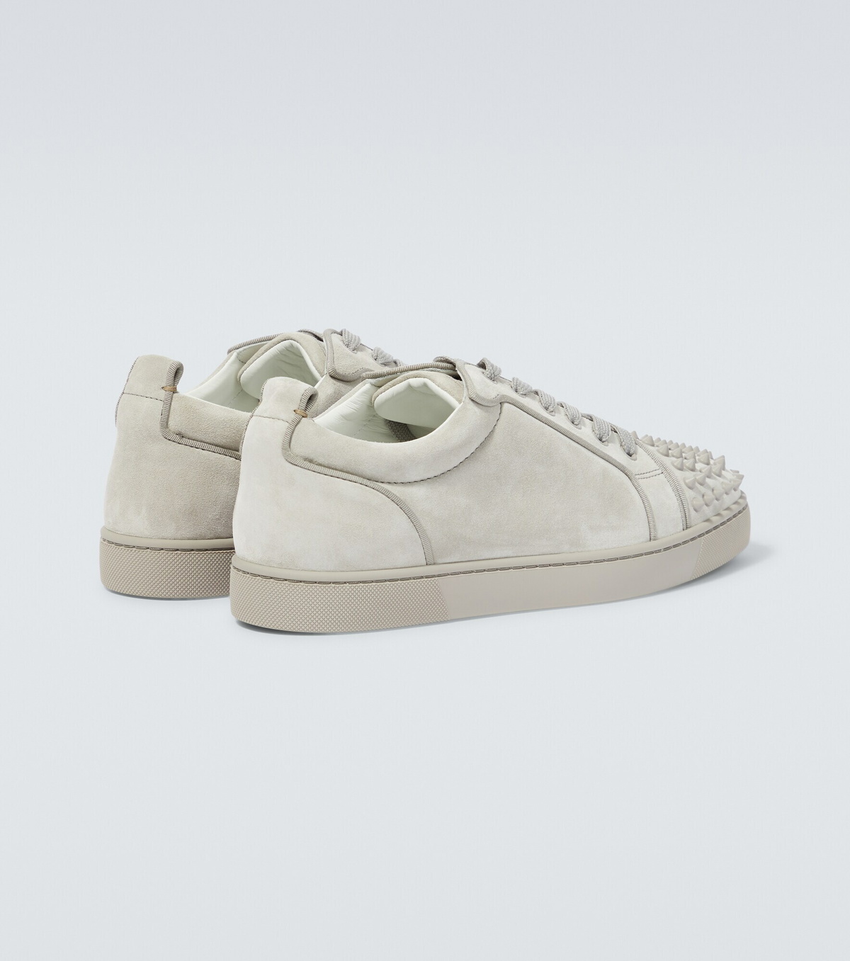 Christian Louboutin Beige Suede Spike Low-Top Sneaker with Red Sole Pre Loved Christian Louboutin Spike Sneakers - 40EU  main image 4