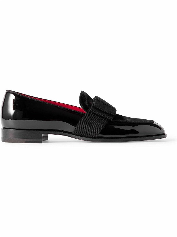Photo: Christian Louboutin - Styleeto Grosgrain-Trimmed Velvet and Patent-Leather Loafers - Black