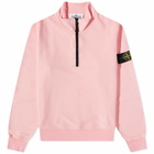 Stone Island Men's Garment Dyed Half Zip Sweat in Pink