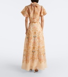 Zimmermann Valiant printed linen and silk maxi skirt
