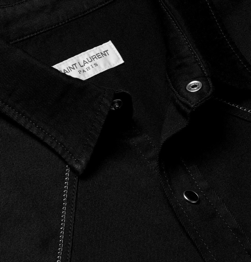 Saint Laurent - Slim-Fit Embroidered Cotton-Twill Western Shirt