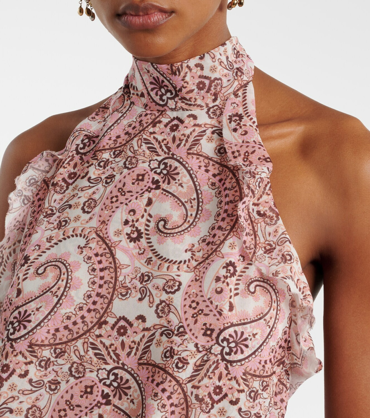 Bananhot Malena paisley ruffled asymmetric maxi dress