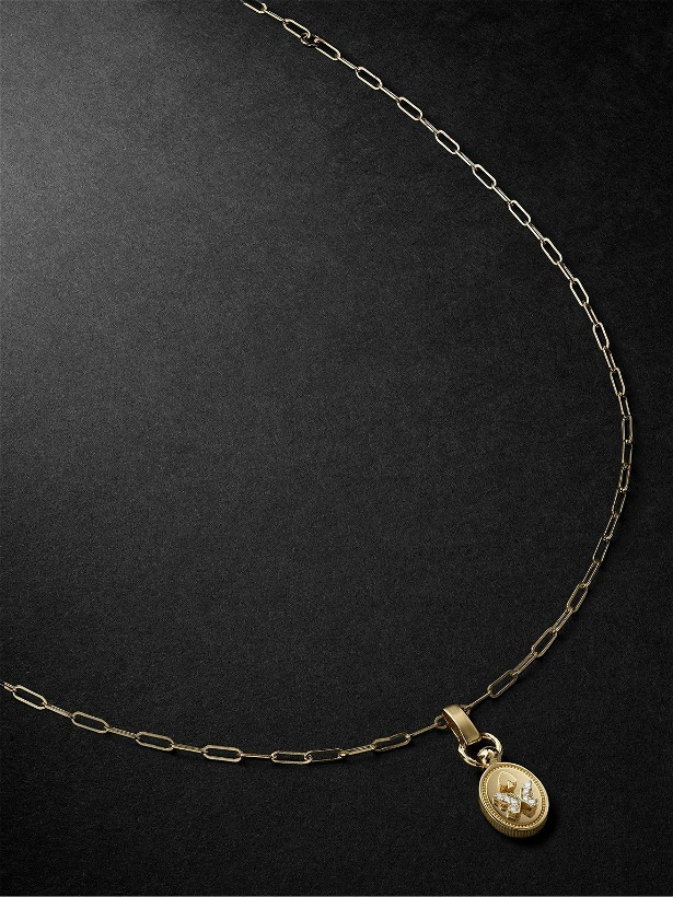 Photo: Foundrae - Mini Reverie Crest Gold Diamond Necklace