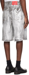 KUSIKOHC Silver Wash Denim Shorts