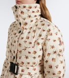 Moncler Grenoble Floral belted down ski jacket