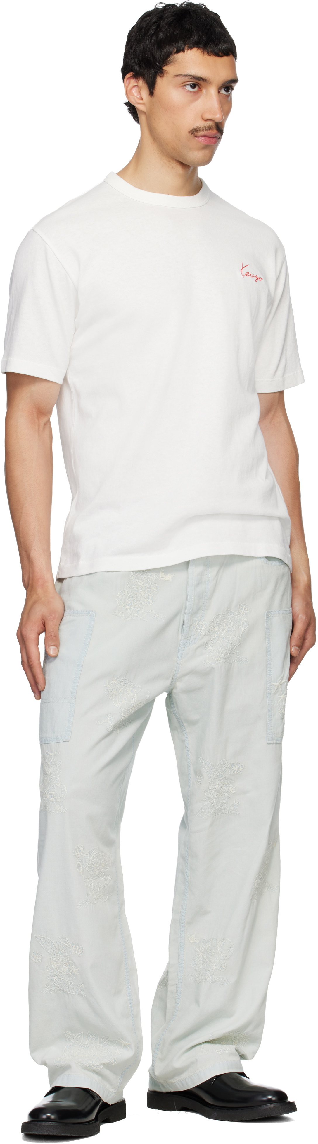 Kenzo Off-White Kenzo Paris 'KENZO Archive Rose' Embroidered T-shirt