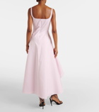 Alexander McQueen Asymmetric cotton poplin midi dress
