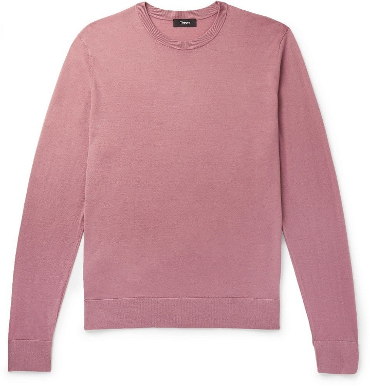 Photo: Theory - Riland Merino Wool-Blend Sweater - Pink