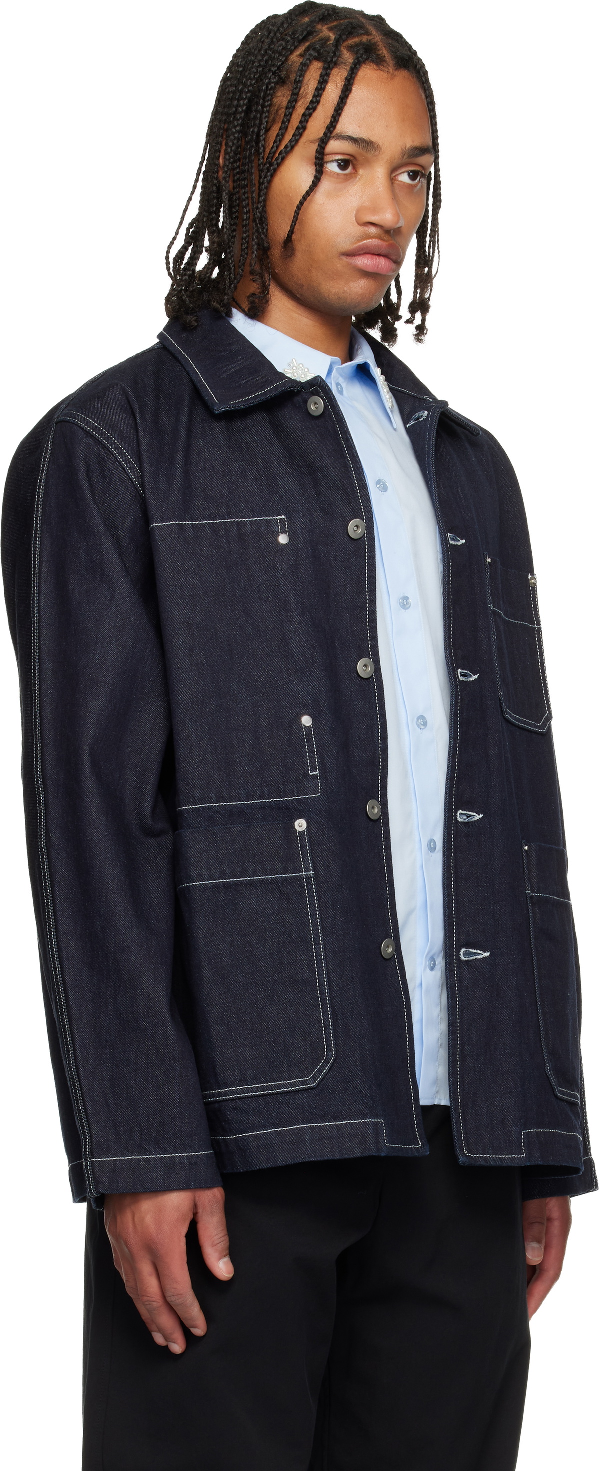 CASEY CASEY Navy Camille Denim Jacket