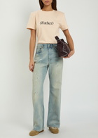 Bettter Father Printed Cotton T-shirt Beige