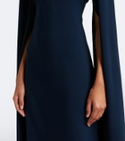 Oscar de la Renta Embellished silk-blend georgette gown