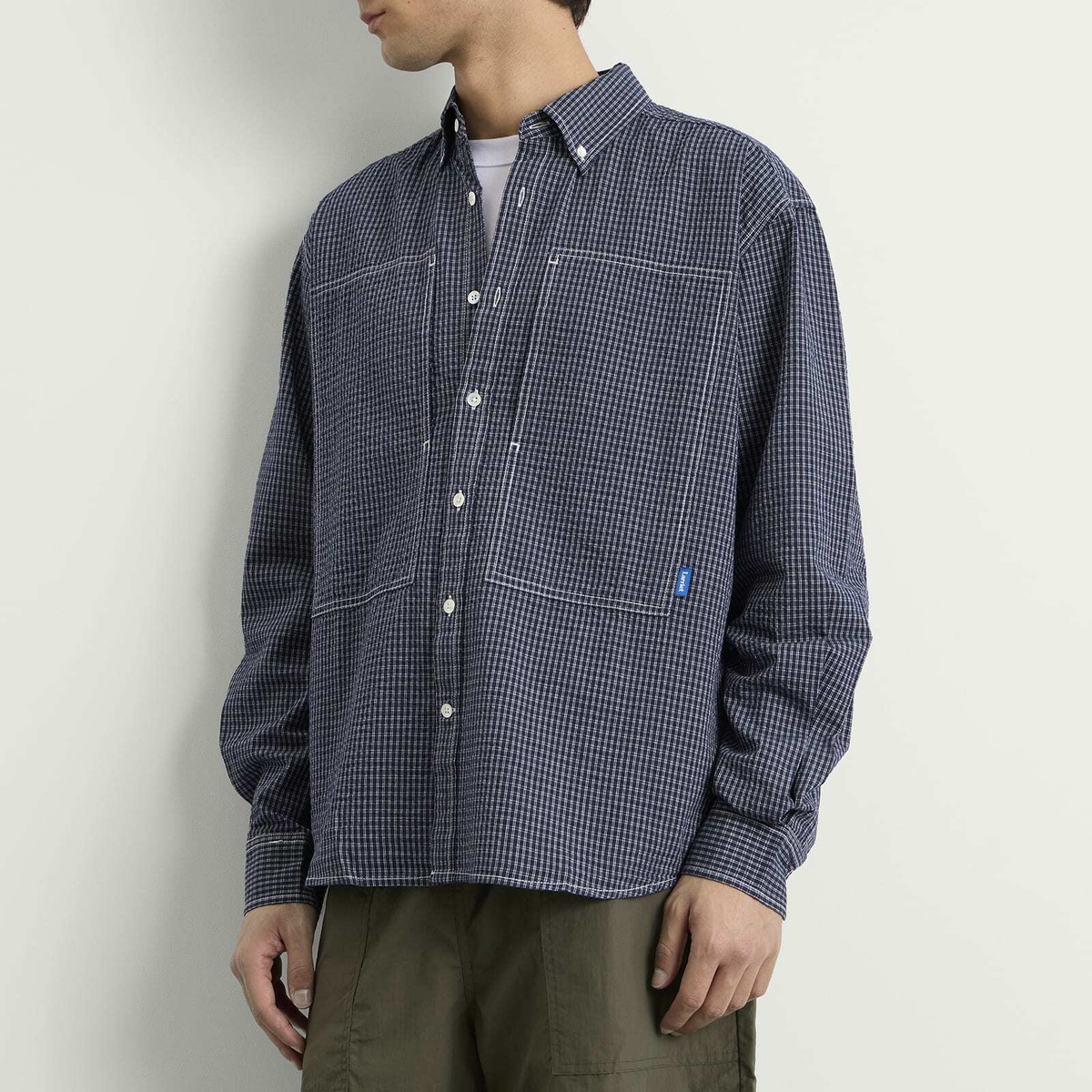 Larriet Men's Grant Shirt in Navy Check