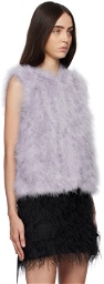 Yves Salomon Purple Feather Vest