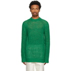 Jil Sander Green Linen Sweater