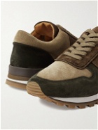 Mr P. - Panelled Suede Sneakers - Green