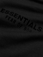 Fear of God Essentials Kids - Logo-Flocked Cotton-Jersey T-Shirt - Black