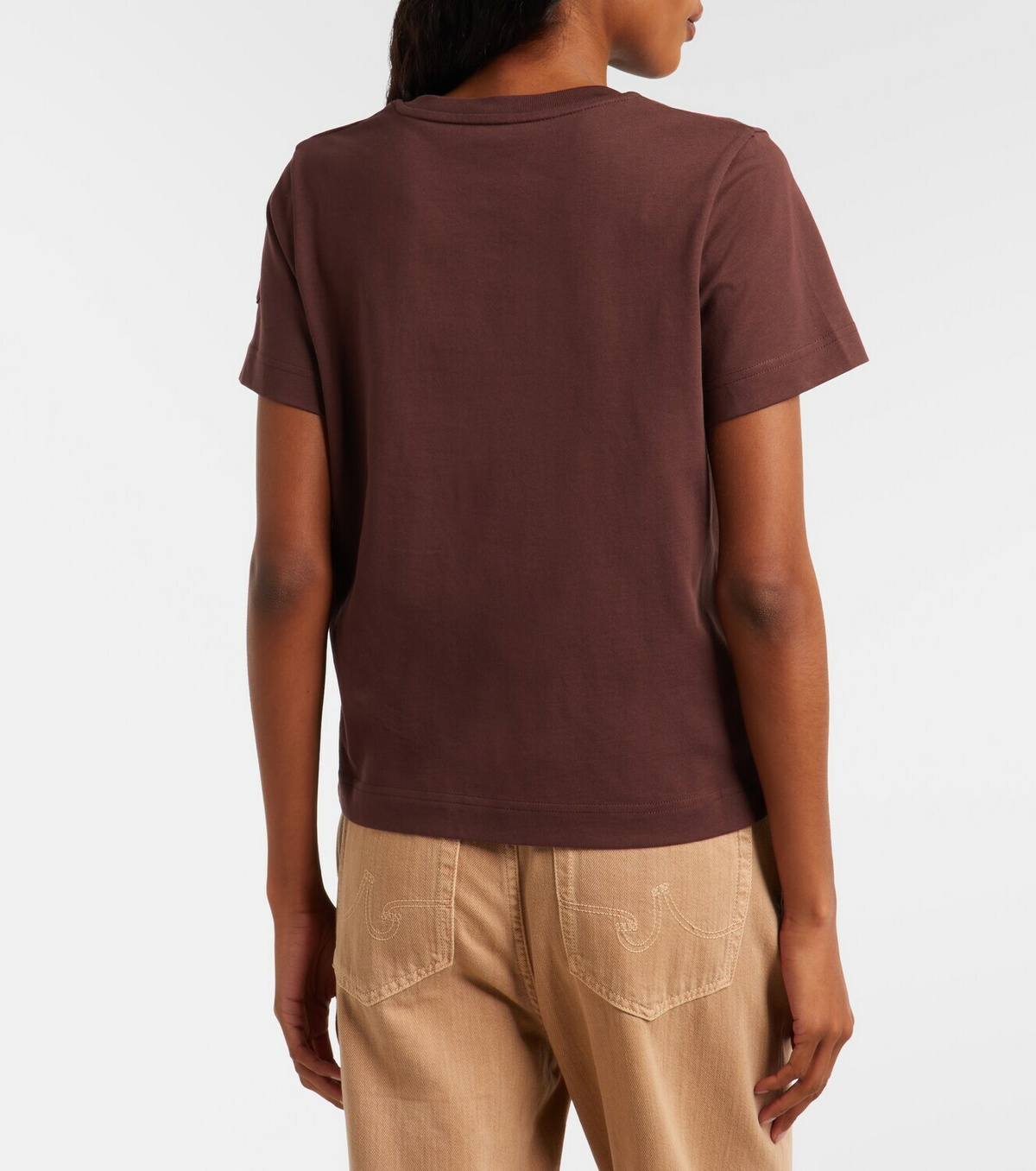 Moncler Embroidered cotton jersey T-shirt