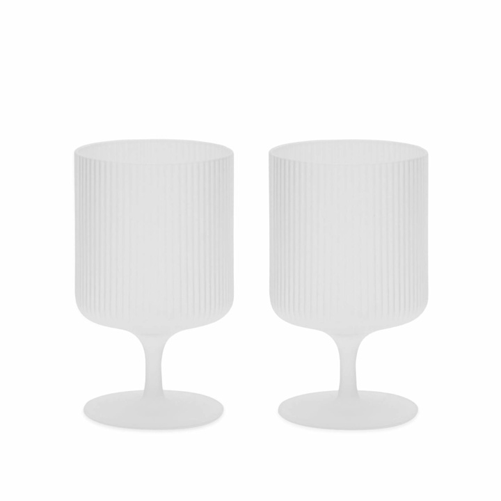 Photo: ferm LIVING Ripple Wine Glasses - Set of 2 in Frosted 