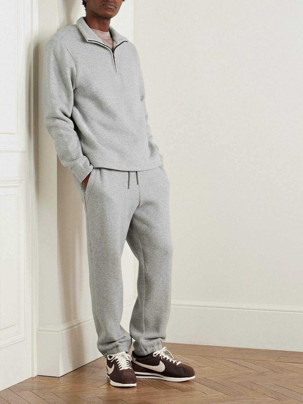 James Perse - Cozy Tapered Cotton-Blend Jersey Sweatpants - Gray