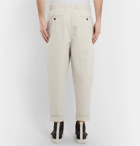 AMI - Tapered Cropped Cotton-Twill Trousers - Beige