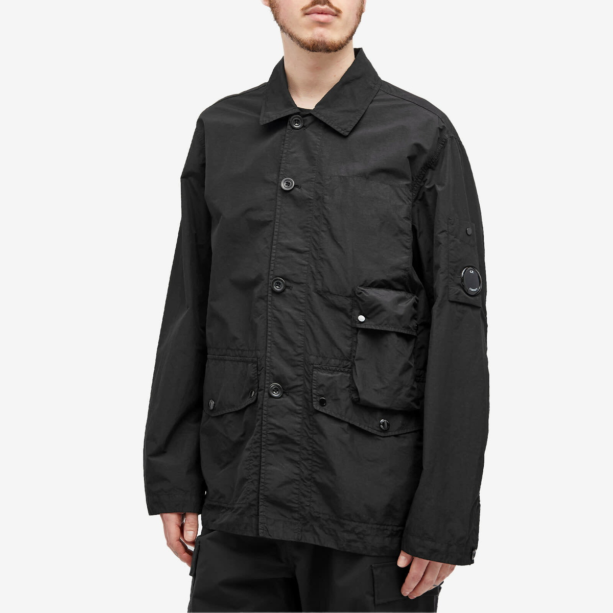 C.P. Company Men's Flatt Nylon Chore Jacket in Black C.P. Company