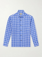 Kartik Research - Pataudi Checked Linen Shirt - Blue