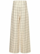 ROCHAS Macro Check Canvas Wide Pants