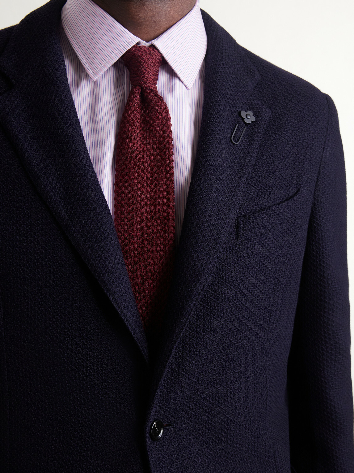 Lardini - Honeycomb-Knit Wool Blazer - Blue