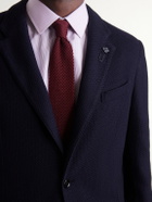 Lardini - Honeycomb-Knit Wool Blazer - Blue