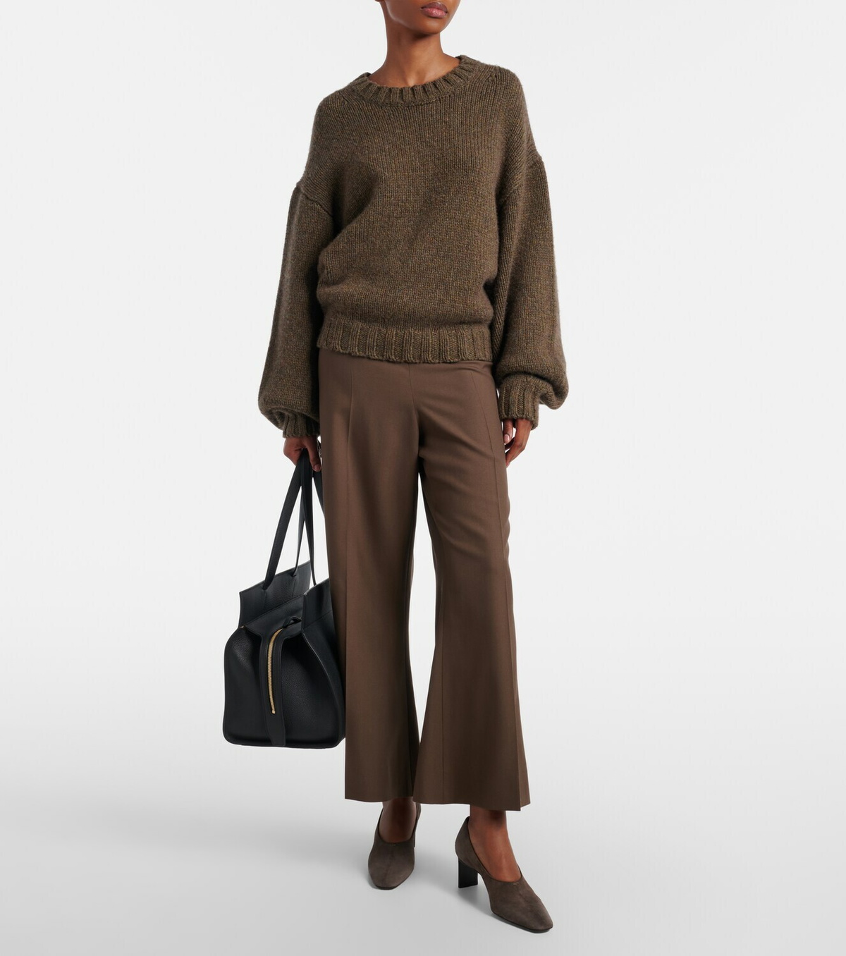 Khaite Walter cropped virgin wool flared pants