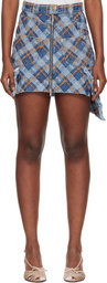 Vivienne Westwood Blue & Orange Tartan Sailor Denim Miniskirt