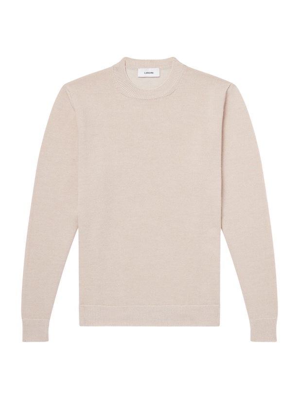 Photo: Lardini - Wool and Cashmere-Blend Sweater - Neutrals