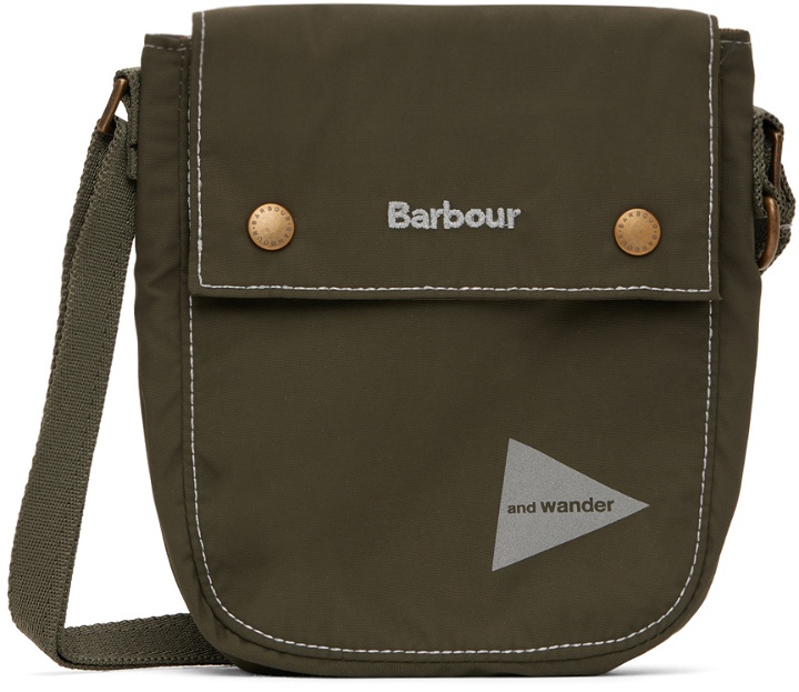 Photo: Barbour Khaki And Wander Edition Logo Messenger Bag