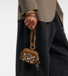 Acne Studios Camero Clip embellished suede AirPods case